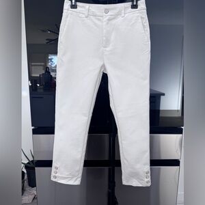 Elegant White Straight Leg Women's Pants